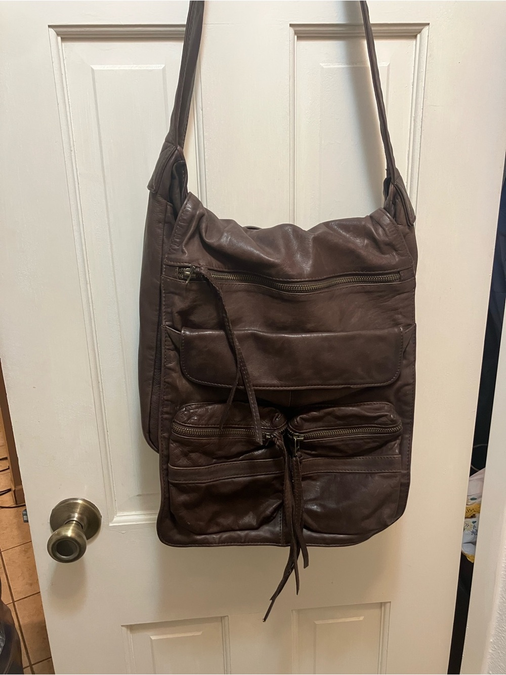 Latino Brown Leather Crossbody Shoulder Bag -